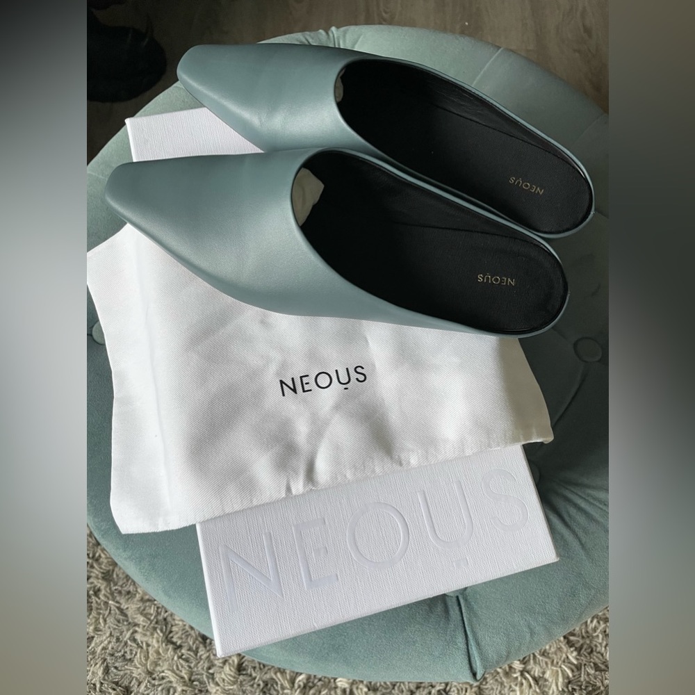 NEOUS Women's Blue Alba Leather Slippers